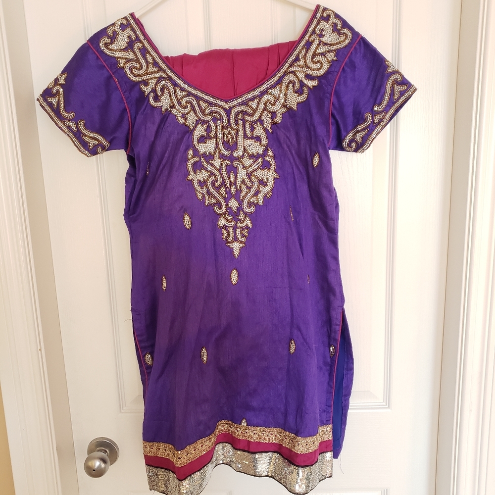 LIKE NEW - Purple and Hot Pink Salwar Suit